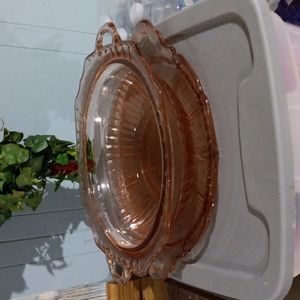 Vintage pink bowl and platter